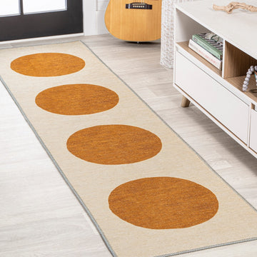 Cirkel Minimalist Geometric Dot Machine-washable Area Rug
